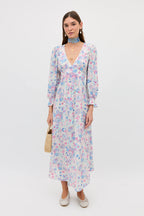Mireta Cara Floral Cream Dress