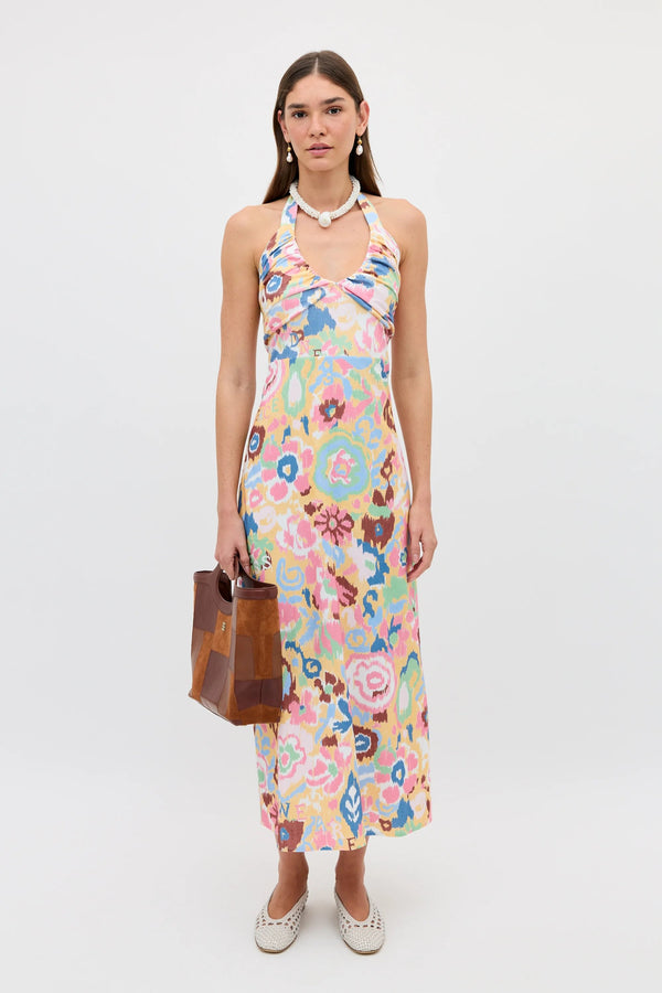 Vestido amarillo Ilyana Ikat Bloom