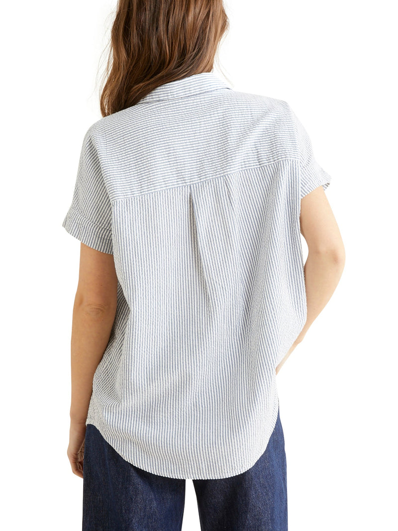 Blusa Seersuc Vareuse - Rayas Blanco Claro - Mujer
