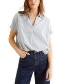 Blusa Seersuc Vareuse - Rayas Blanco Claro - Mujer