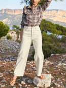 Check Blouse - Medium Brown Check - Women