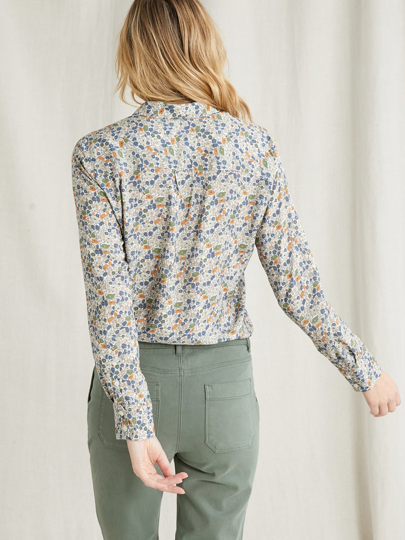 Ico Libert Shirt - Dark Blue Print - Women