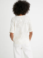 Blouse Brod Ang - Blanc Moyen Uni - Femme