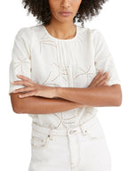 Blouse Brod Ang - Blanc Moyen Uni - Femme