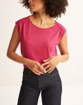 Lace T-shirt - Medium Grey Pink - Women