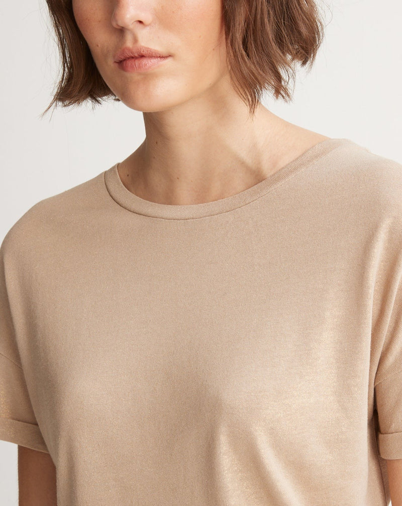 Camiseta Metal Dore - Beige Metálico Medio - Mujer