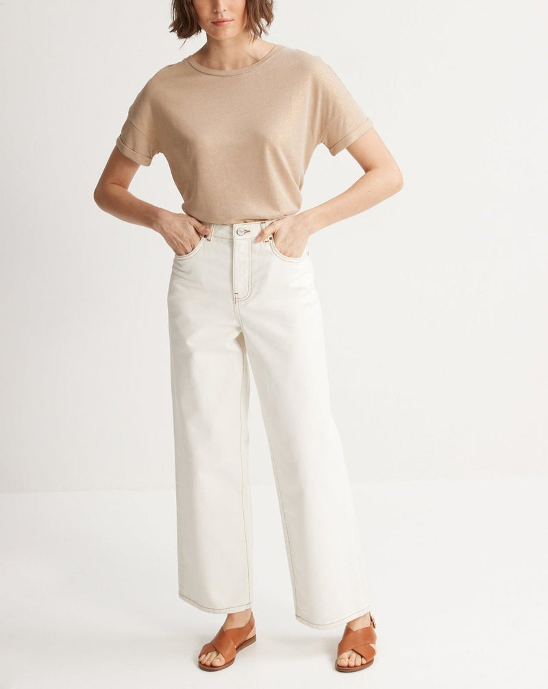 Camiseta Metal Dore - Beige Metálico Medio - Mujer