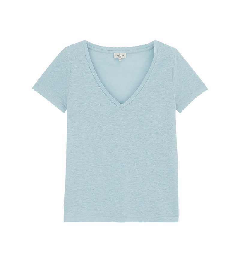 T-shirt Lin Mc V - Bleu Moyen Grise - Femme