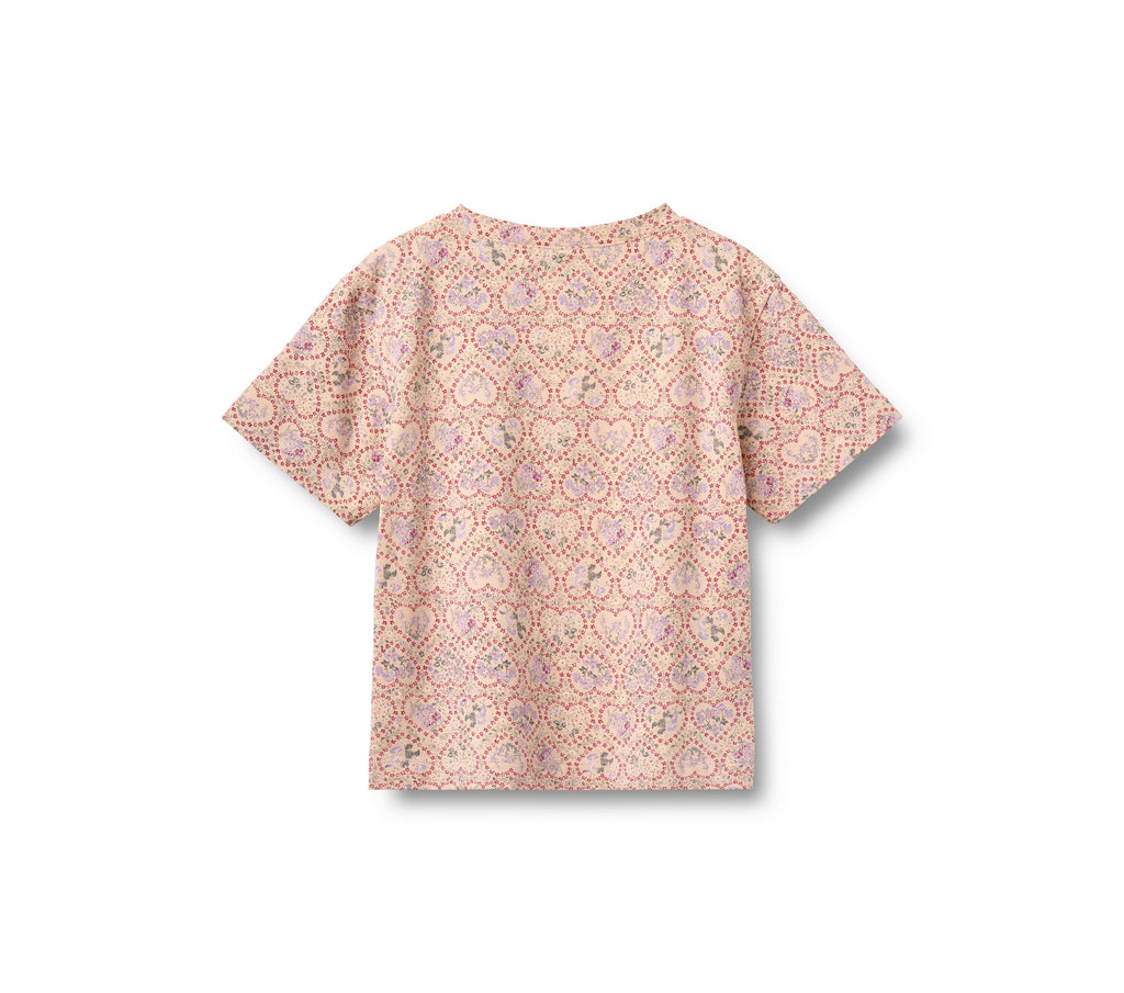 T-shirt a maniche corte Ella - Fiori a cuore magenta