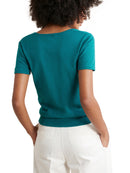 Pull Mc Col V - Bleu Vif Uni - Femme