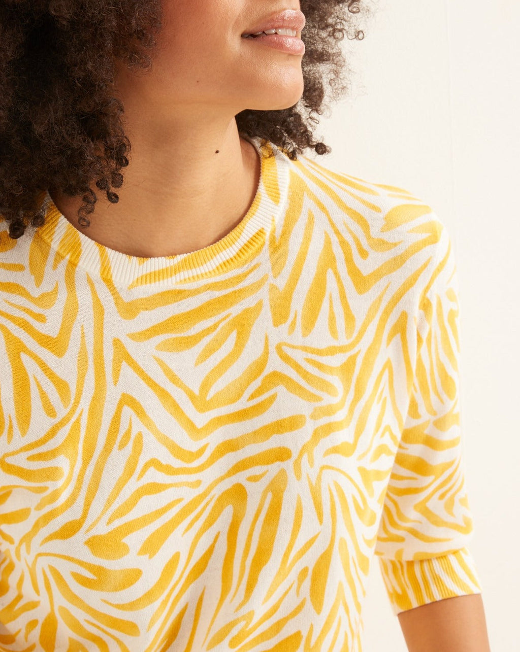 Pull Imp Zebre - Jaune Clair Imprime - Femme