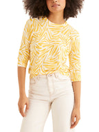 Pull Imp Zebre - Jaune Clair Imprime - Femme
