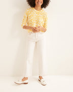 Pull Imp Zebre - Jaune Clair Imprime - Femme