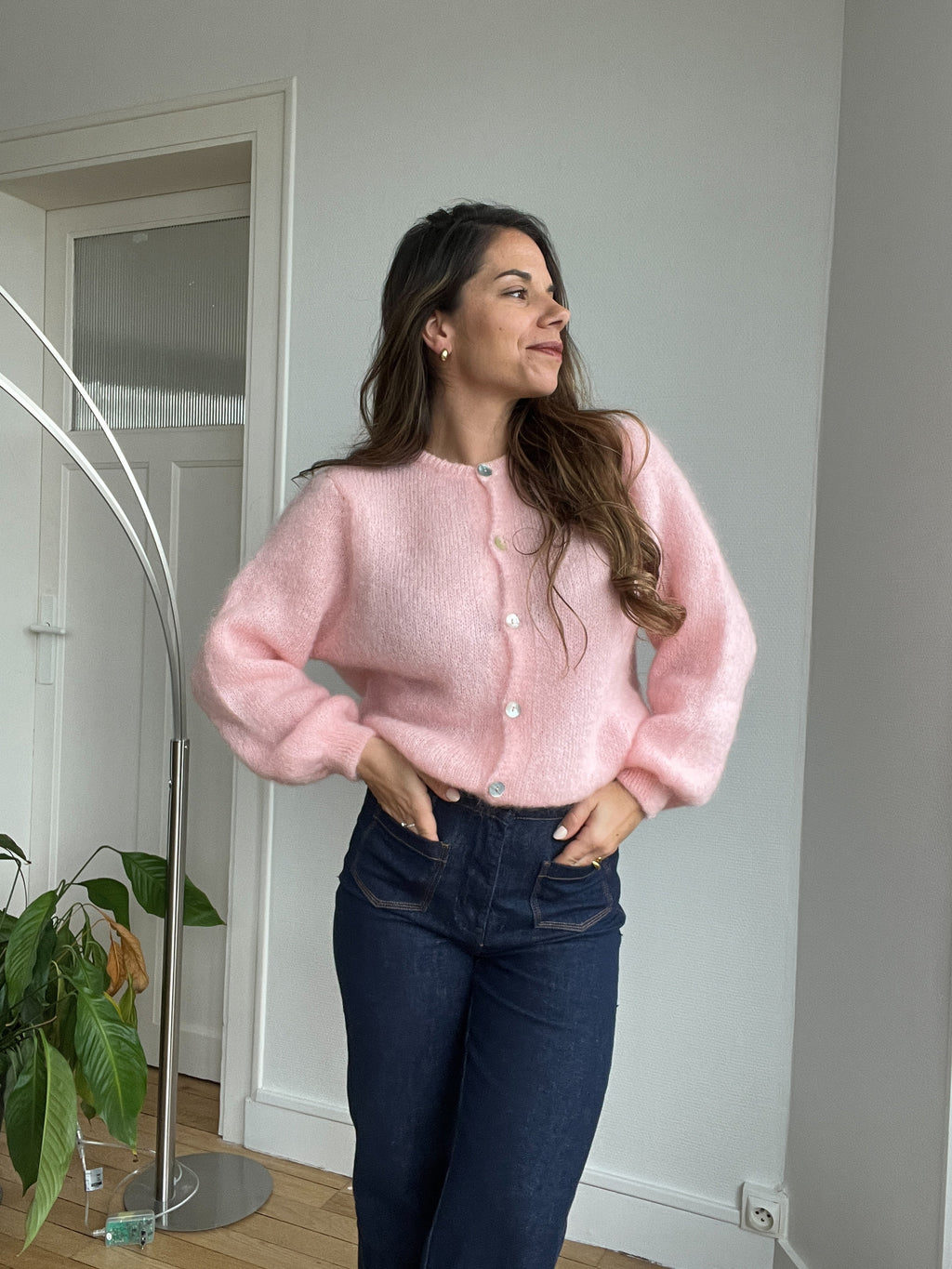 Jersey de punto de lana Bianca rosa