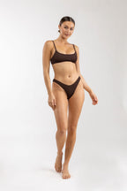 Rhythm - Parte Superior De Bañador Wave Break Crop - Chocolate - Mujer