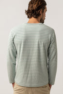 Rhythm - T-Shirt Terry Stripe Ls - Seafoam - Homme