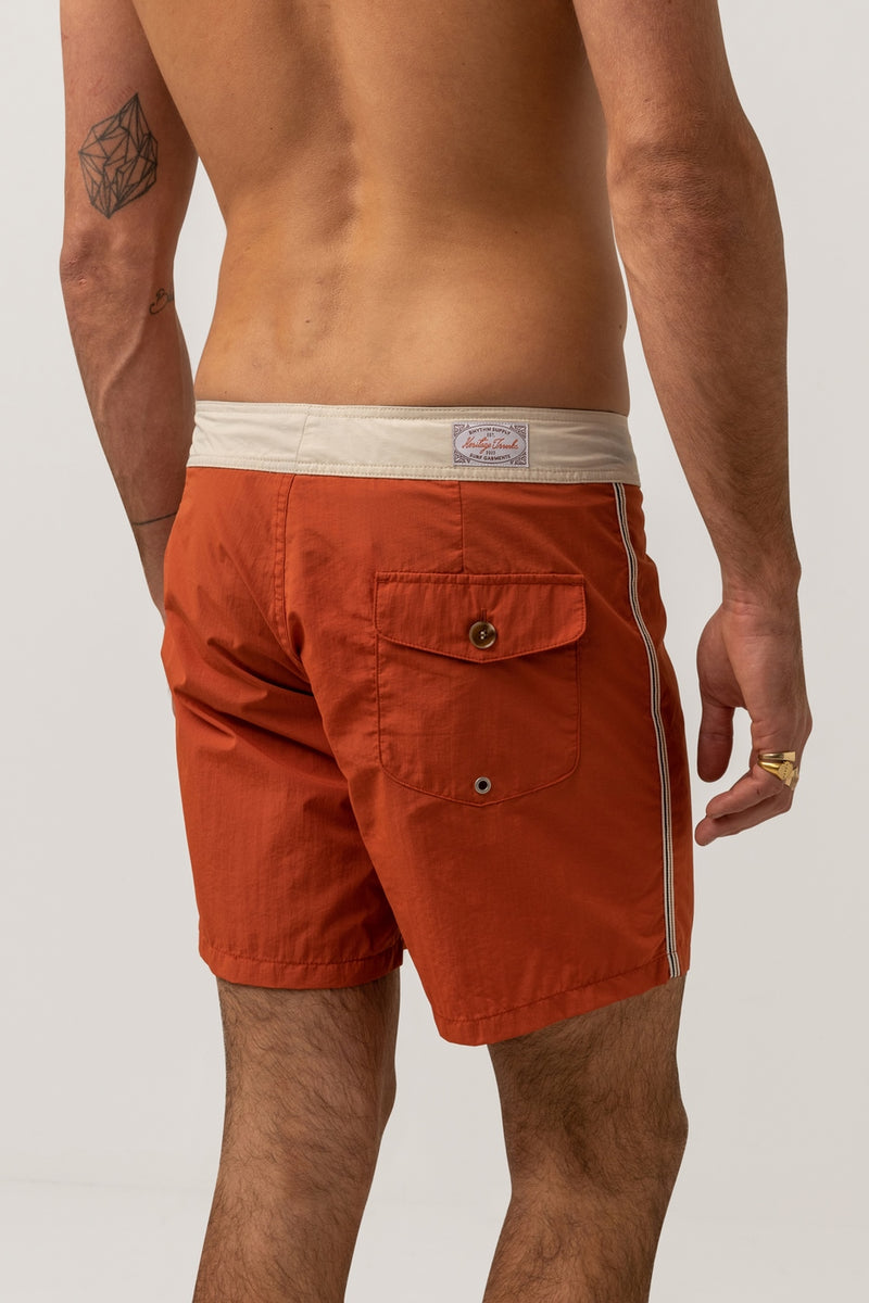 Rhythm - Short De Bain Heritage Trunk - Rust - Homme