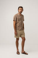 Rhythm - Chemise Vacation Stripe - Latte - Homme