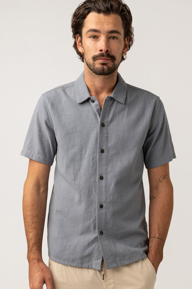 Rhythm - Chemise Textured Linen - Slate - Homme