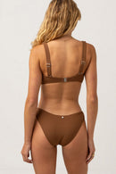Rhythm - Traje de baño Avoca Support Tall Tri Top - Chocolate - Mujer