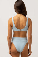 Rhythm - Top de bikini Isla Rib - Azul frío - Mujer