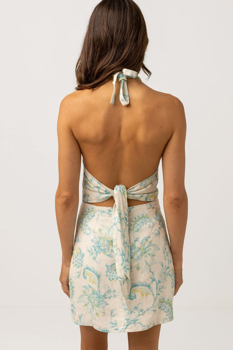 Rhythm - Falda Mini Vestido Cairo Halter - Azul - Mujer