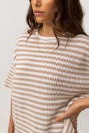 Rhythm - Top Corsica Knit - Oatmarle Stripe - Femme