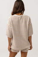 Rhythm - Top Corsica Knit - Oatmarle Stripe - Femme