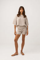 Rhythm - Top Corsica Knit - Oatmarle Stripe - Femme