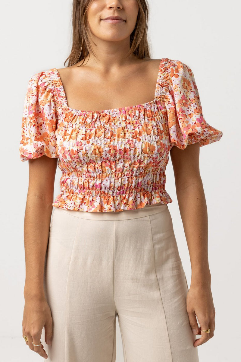 Rhythm - Top Rosa Floral - Rosa - Mujer
