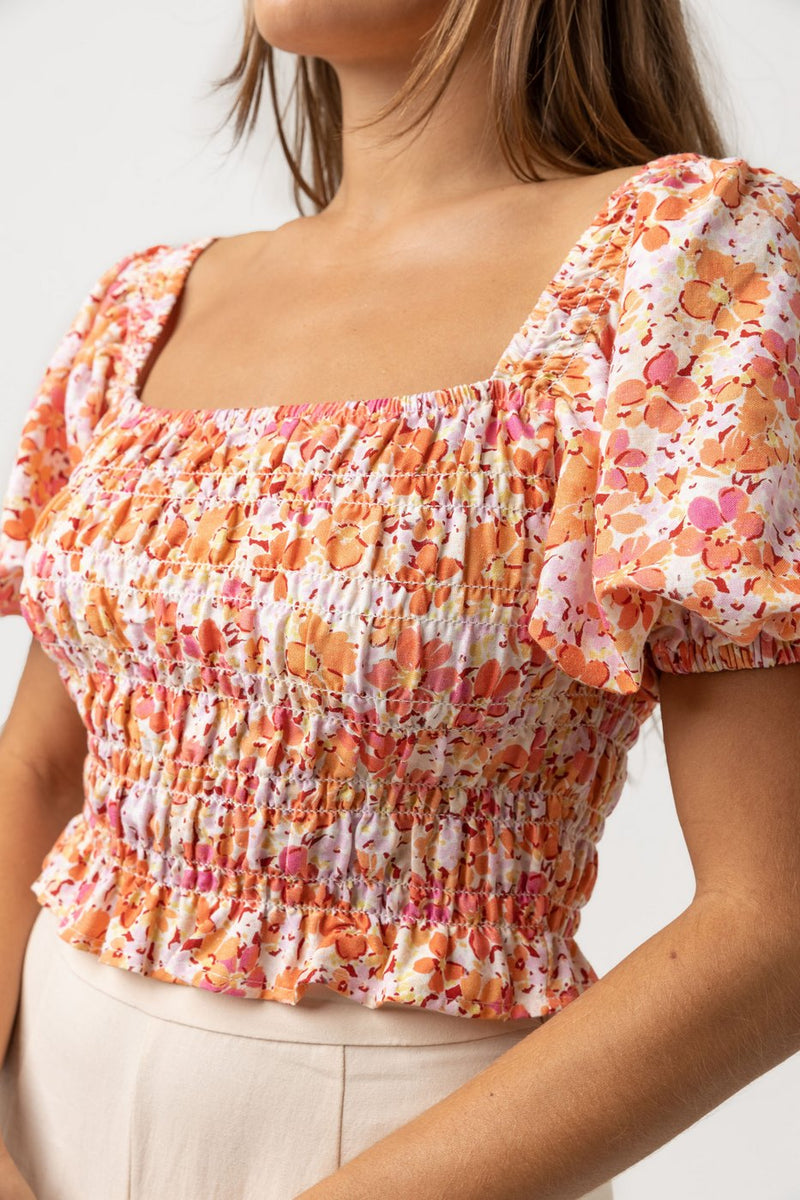 Rhythm - Top Rosa Floral - Rosa - Mujer