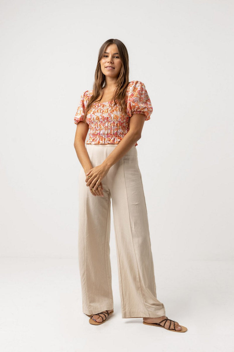 Rhythm - Top Rosa Floral - Rosa - Mujer