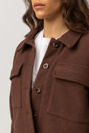 Rhythm - Veste Dylan Cropped Shacket - Chocolate - Femme