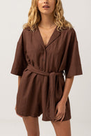 Rhythm - Combinaison Vacay Romper - Chocolate - Femme