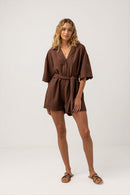 Rhythm - Combinaison Vacay Romper - Chocolate - Femme