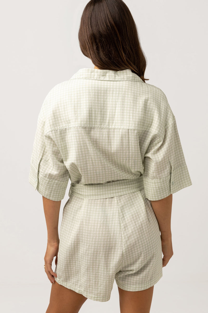 Rhythm - Mameluco Maisy Check Vacay - Salvia - Mujer