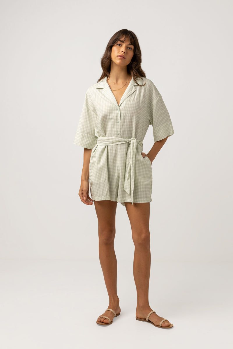 Rhythm - Mameluco Maisy Check Vacay - Salvia - Mujer