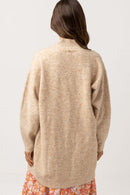 Rhythm - Maille Oversized Knit Cardigan - Oatmeal - Femme