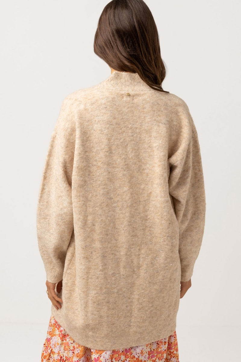 Rhythm - Maille Oversized Knit Cardigan - Oatmeal - Femme