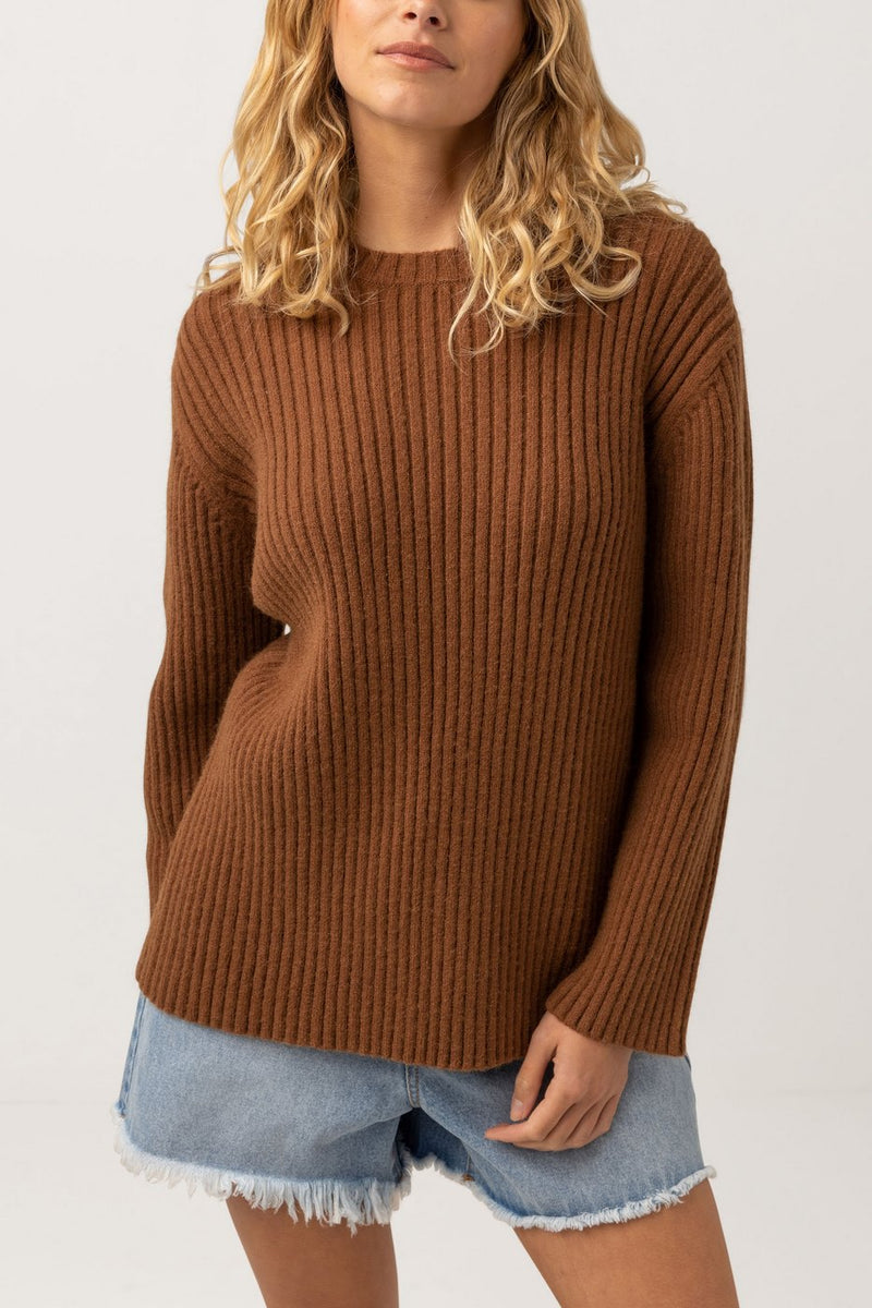 Rhythm - Maille Daisy Knit Jumper - Chocolate - Femme