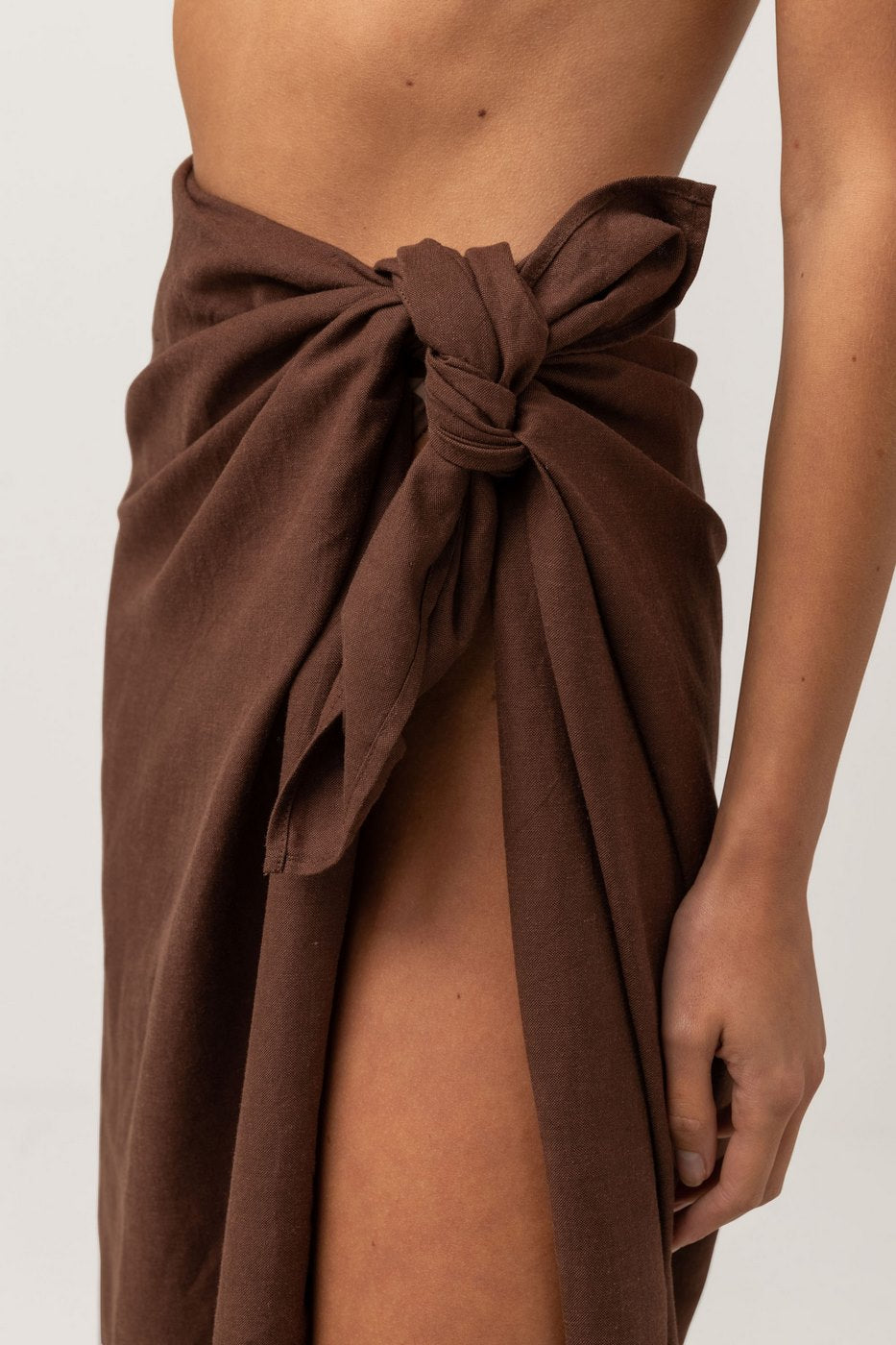 Rhythm - Salty Sarong Swimsuit - Chocolate - Women