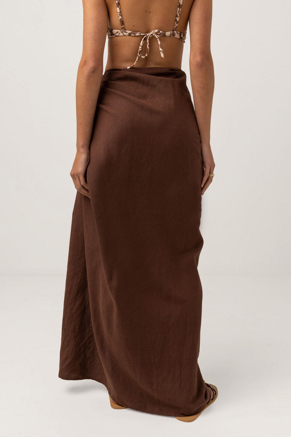 Rhythm - Salty Sarong Swimsuit - Chocolate - Women