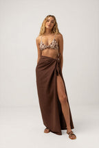 Rhythm - Salty Sarong Swimsuit - Chocolate - Women