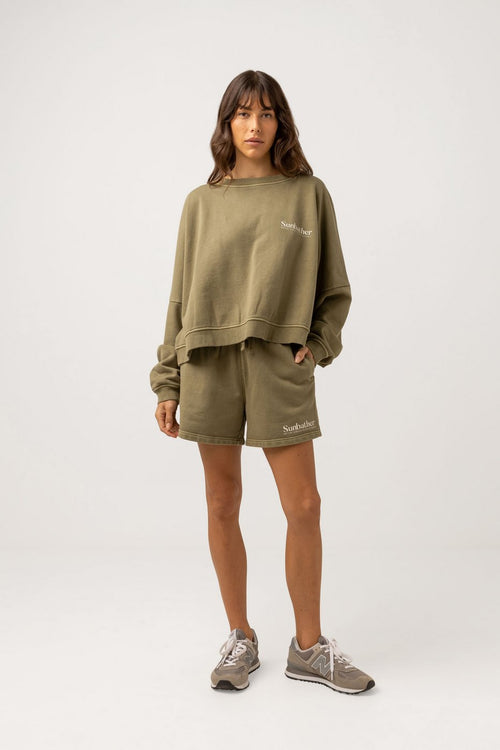 Rhythm - Short Sunbather - Washed Olive - Femme