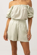 Rhythm - Shorts Maisy Check - Salvia - Mujer