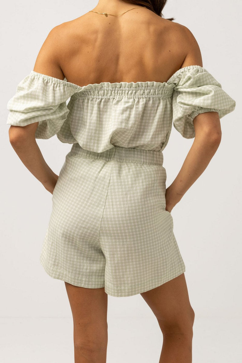 Rhythm - Shorts Maisy Check - Salvia - Mujer