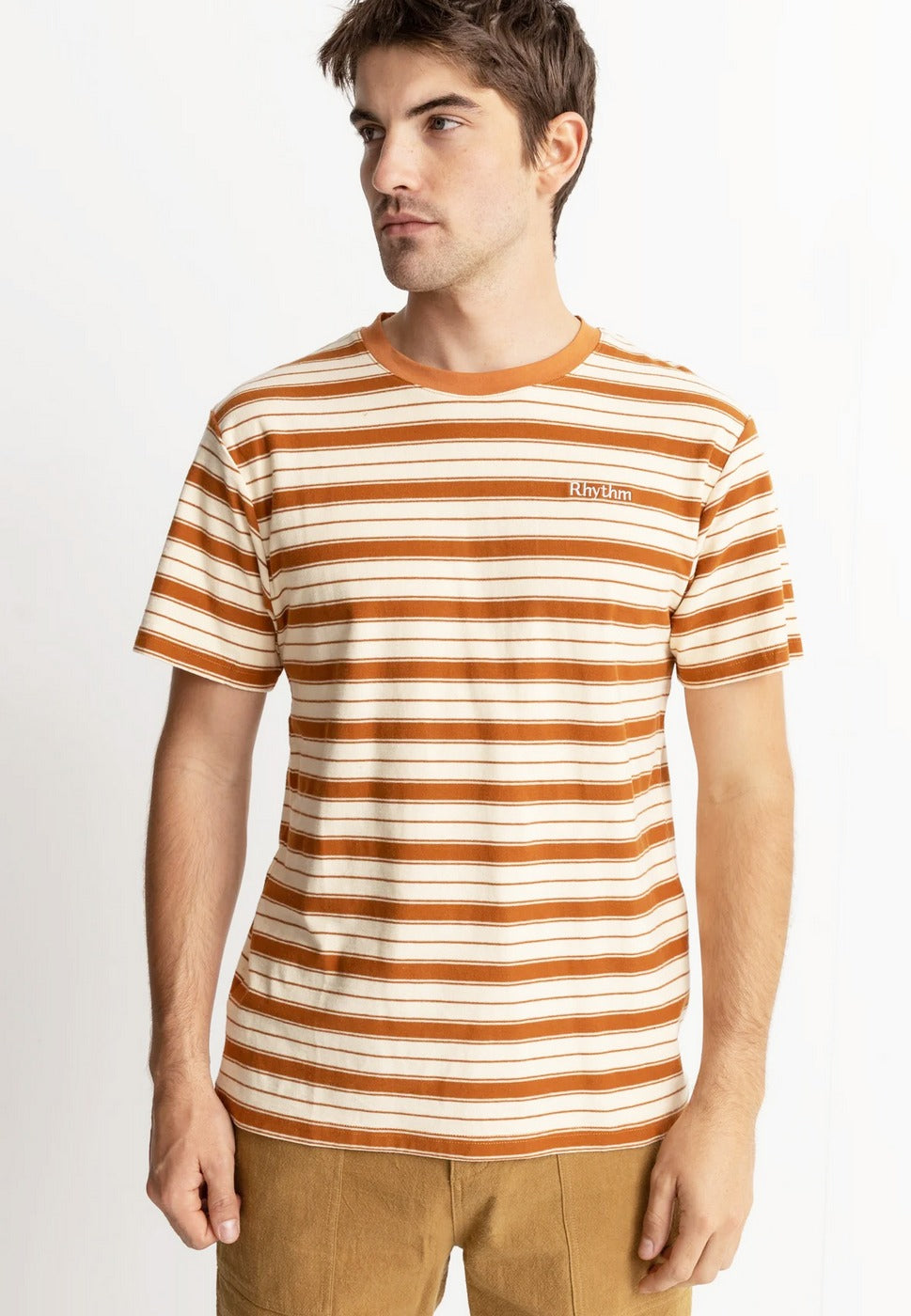 T-Shirt Everyday Stripe Ss - Cedar - Homme