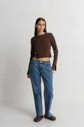 Pull Noemie Long Sleeve Top - Chocolate - Femme