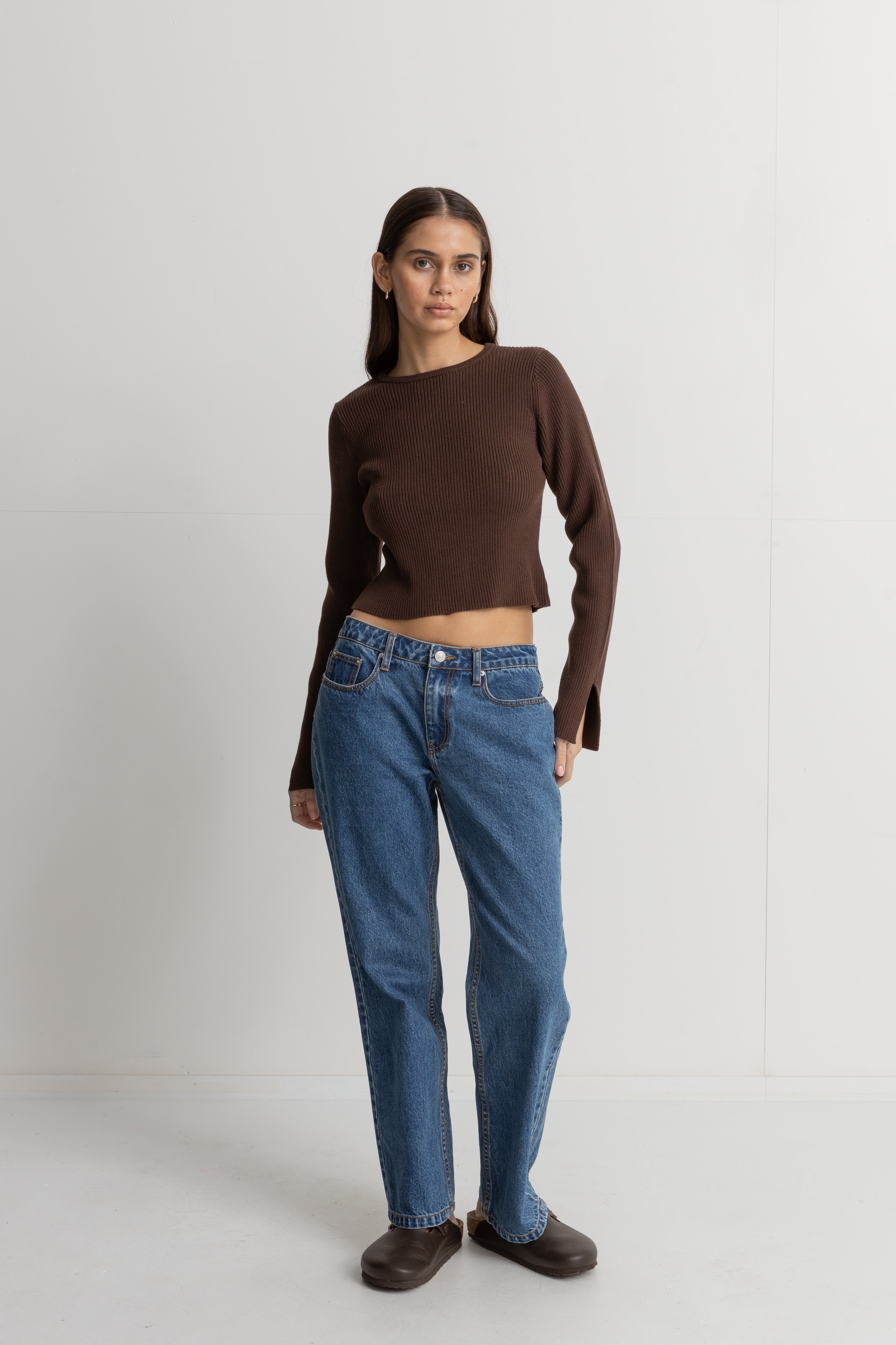 Pull Noemie Long Sleeve Top - Chocolate - Femme