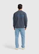 Pull Col Rond Cursive - Navy Blue